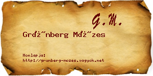 Grünberg Mózes névjegykártya