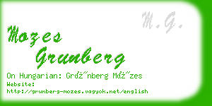 mozes grunberg business card